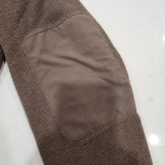 Duluth Trading Co Men XL 1/4 Zip Mock Neck Wool Blend Knit Sweater Elbow Patches - Picture 5 of 12